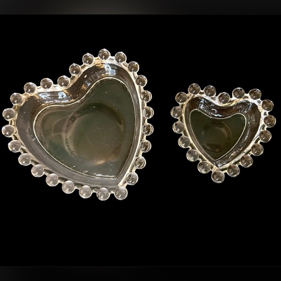 Set of 2 Vintage/Antique Candlewick Heart Candy Dishes 💘 Valentine’s Day Gift! - Picture 1 of 12